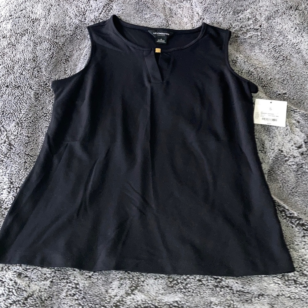 Liz Claiborne JCP Career Keyhole tank in black size small